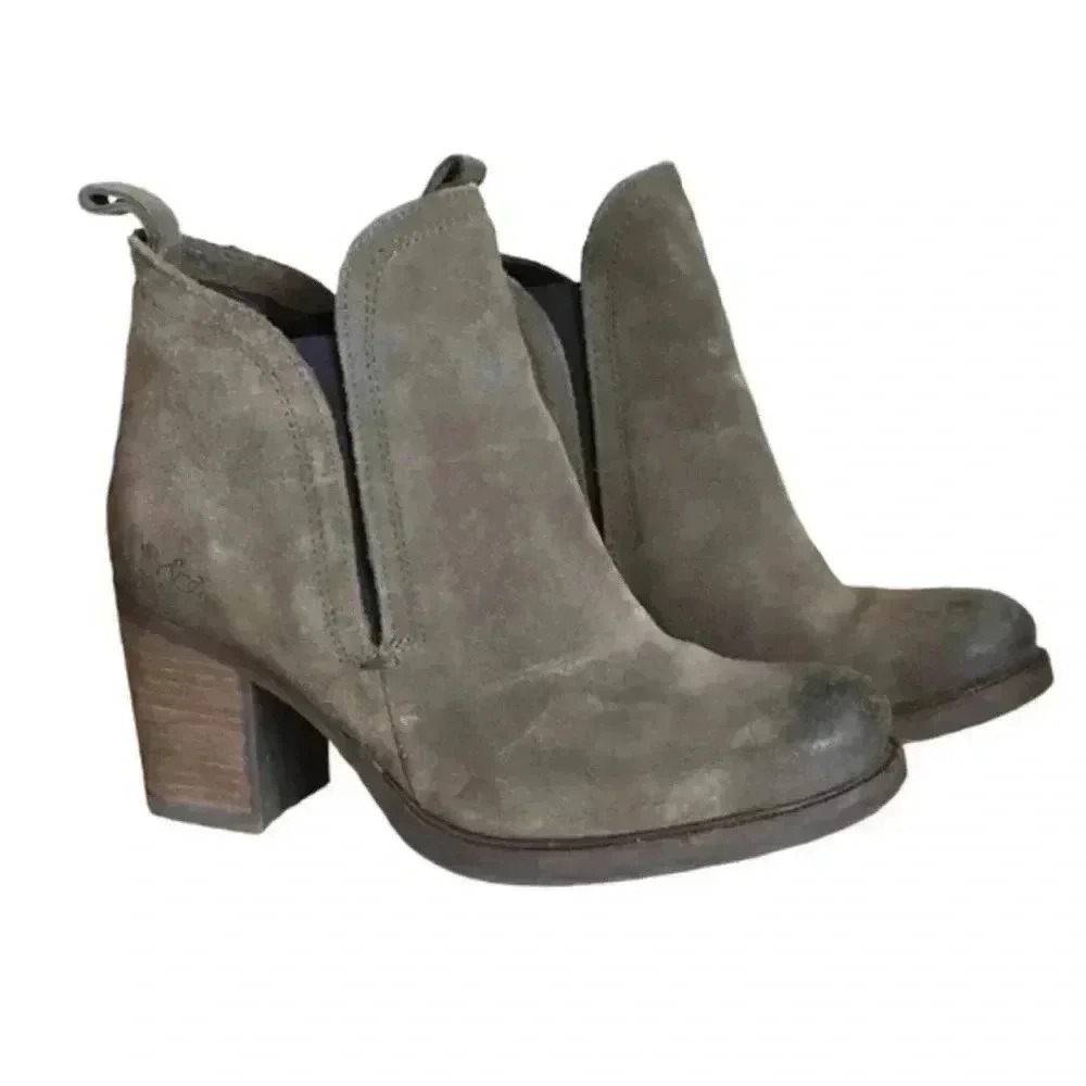 ❤️Host Pick❤️NWOT [8] BOS&CO  Belfield Distressed Suede Heeled Boots